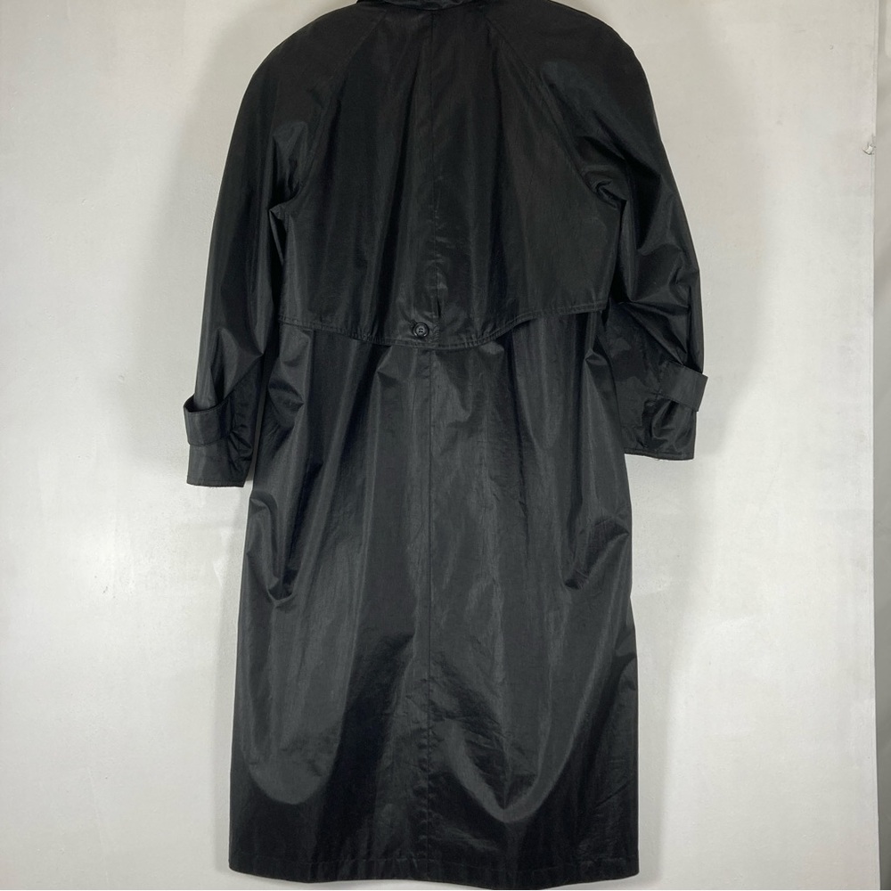 British Mist Trench Coat Flannel Lined Women's 3/4 Black Outdoor Waterproof Rain - Picture 2 of 11